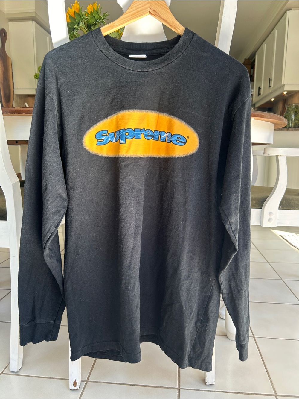 Supreme Ripple Oval Logo Long Sleeve tee